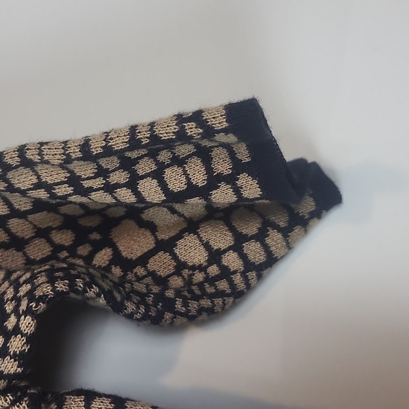 LUXE by CARMEN MARC VALVO Brown Black Snakeskin Print Fit & Flare Sweater Dress - Picture 7 of 11